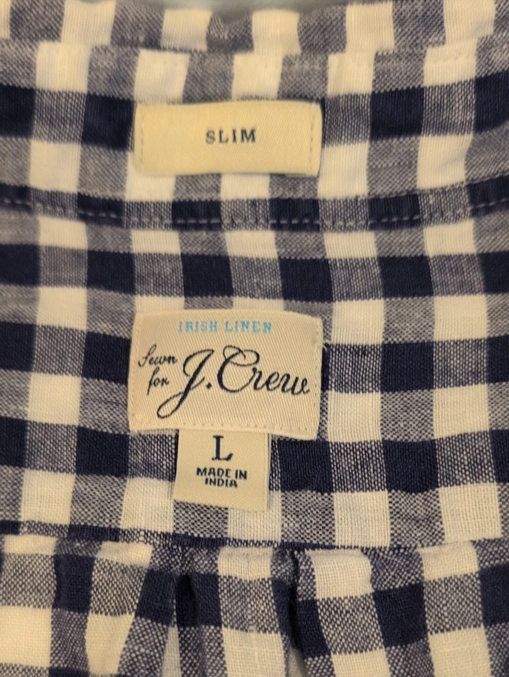 J. Crew Mens Large Slim 100% Linen Long Sleeve Button Down Shirt Style #K7899